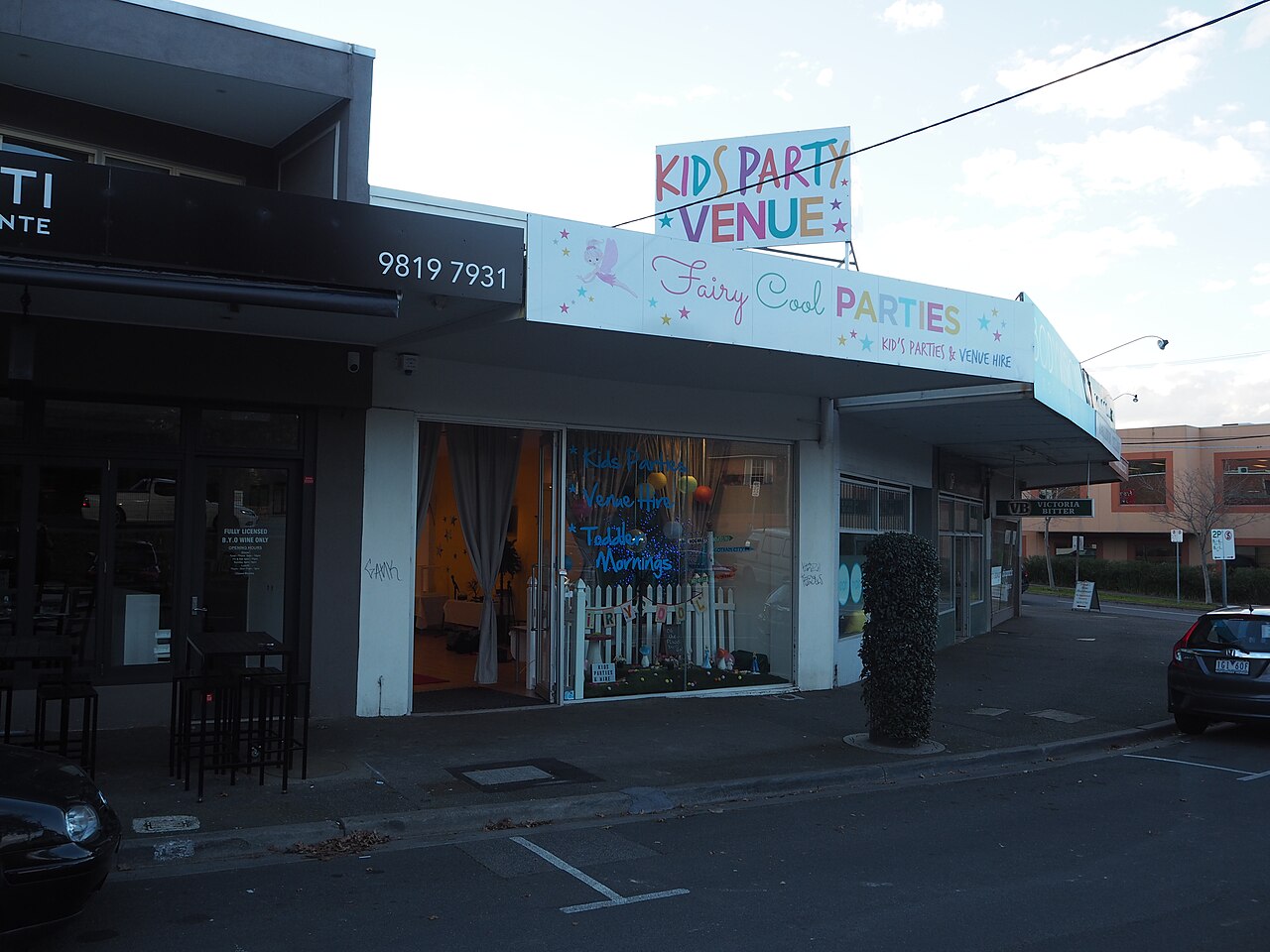 Kids party venue shopfront