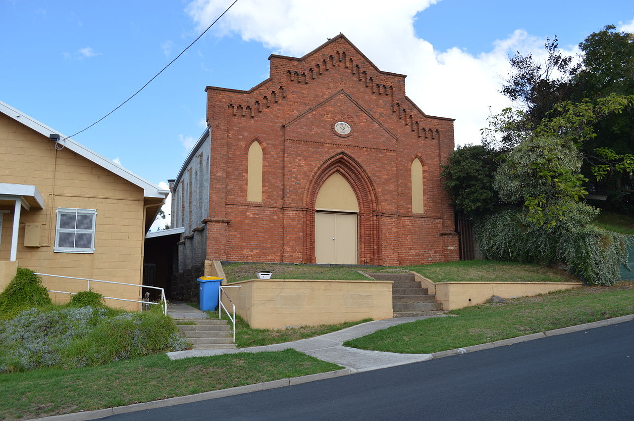 Kilmore Masonic Temple, a red-brick hall