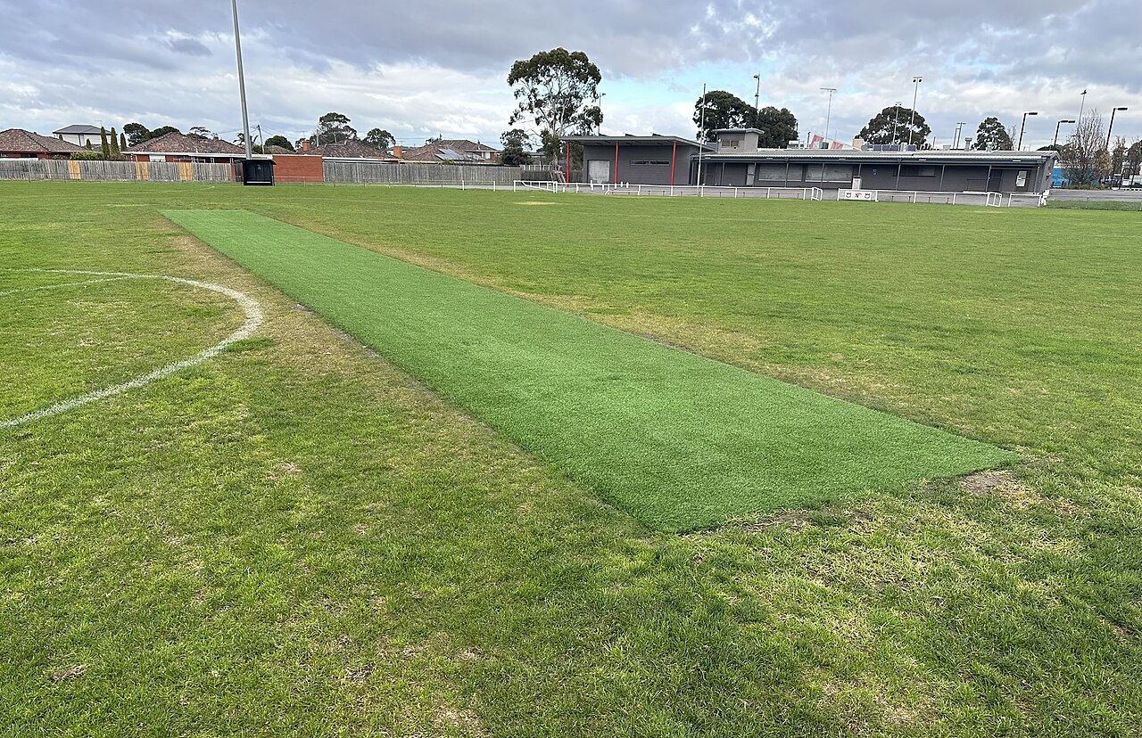 Cricket pitch and oval at Lalor Recreation Reserve