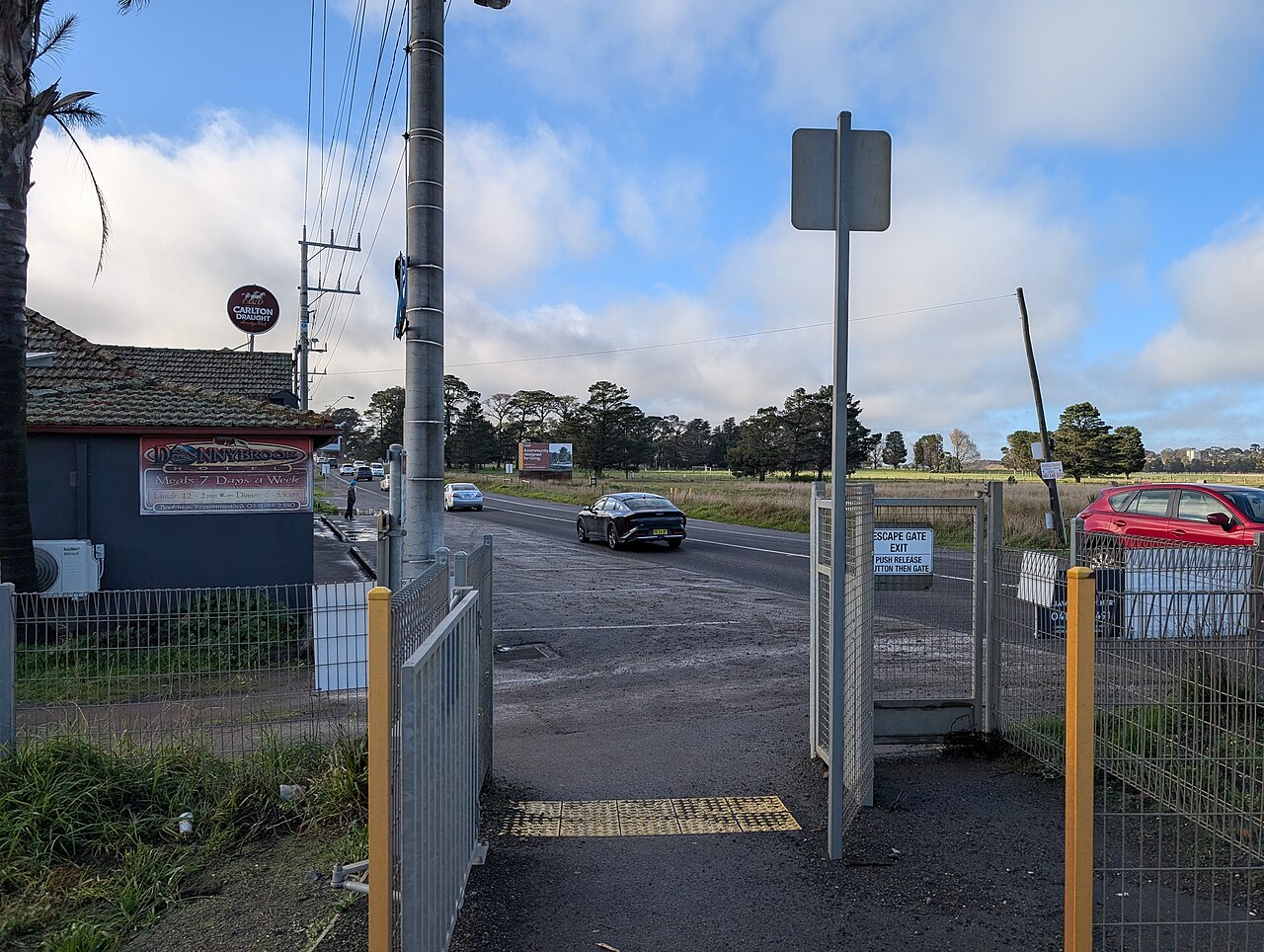 Looking east from the Donnybrook Road level crossing