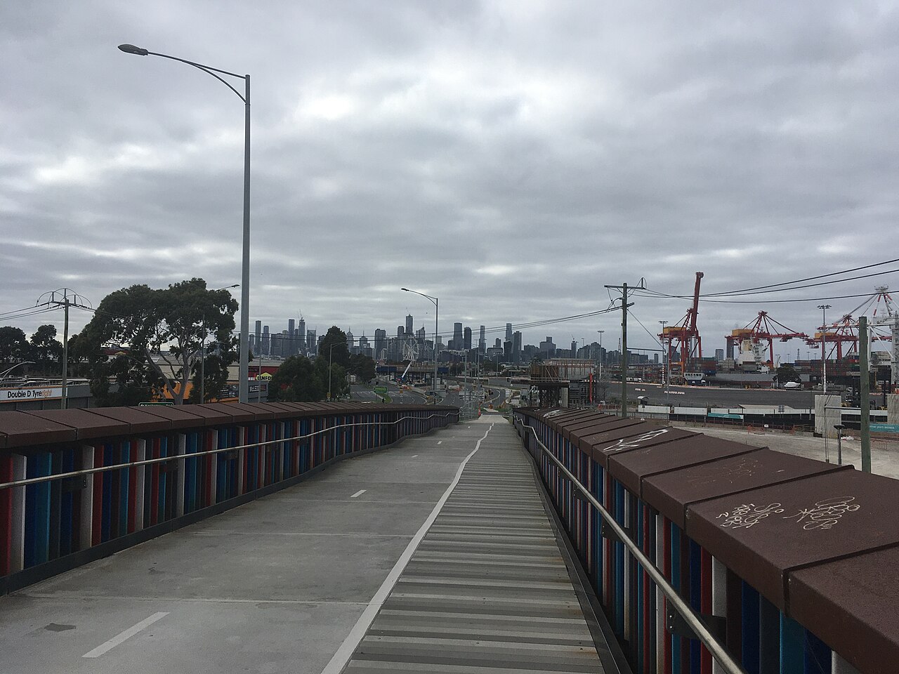 Looking east from Shepherd Bridge towards the city