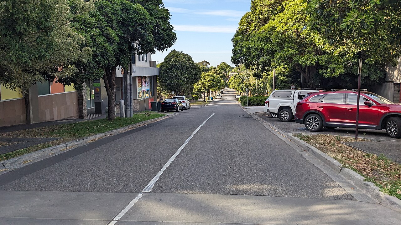 Looking north along Mangan Street