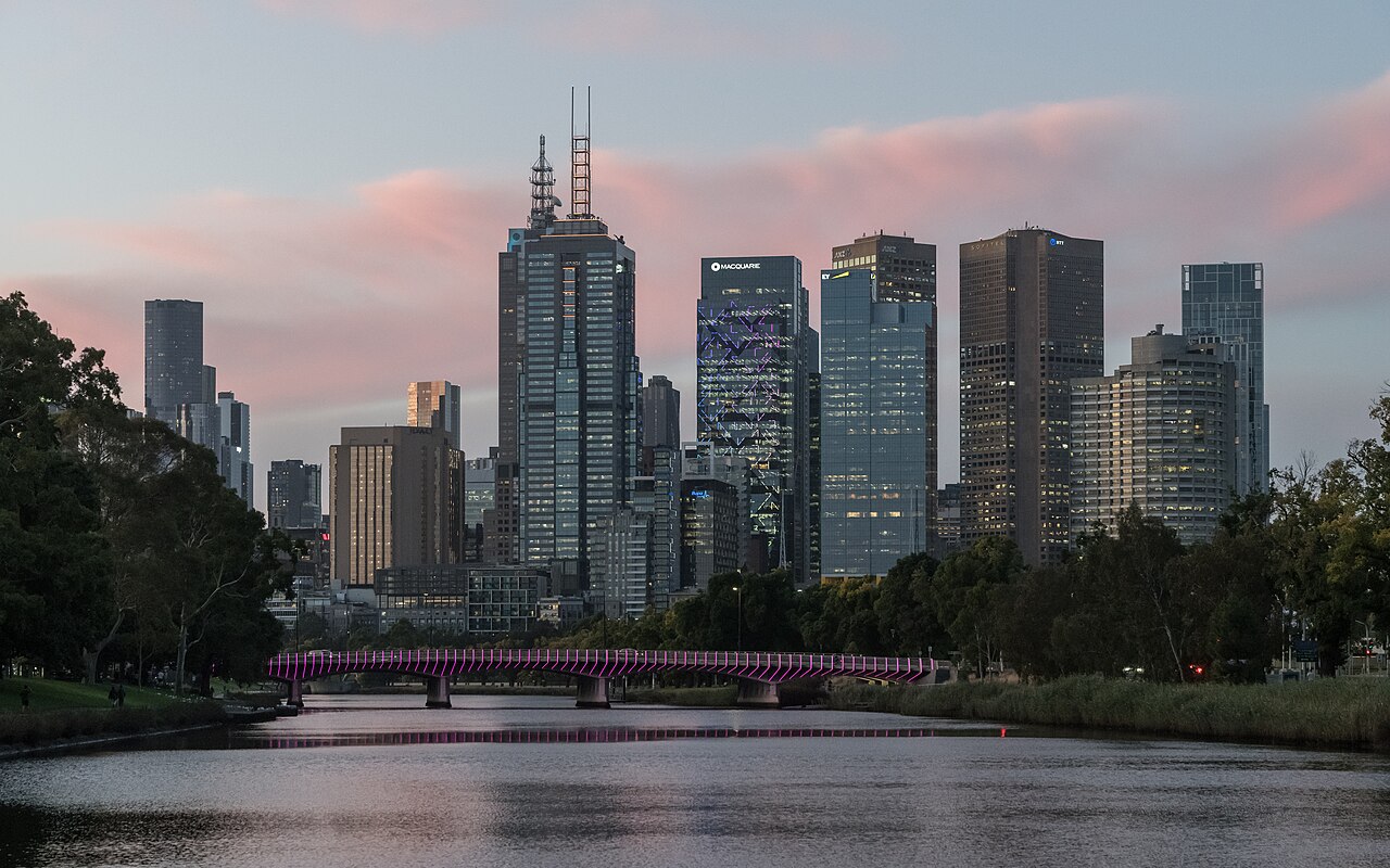 Melbourne CBD skyline from the south across the river