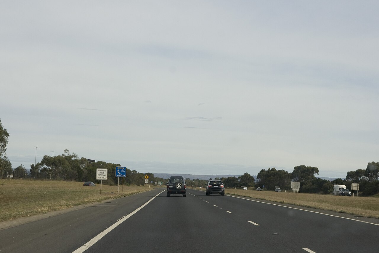 Western Freeway passing Melton South