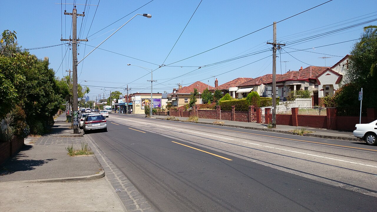 Wide view along Nicholson Street in Brunswick East