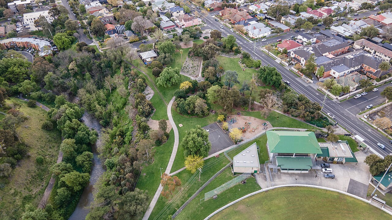 Aerial view of Oldis Gardens, Northcote
