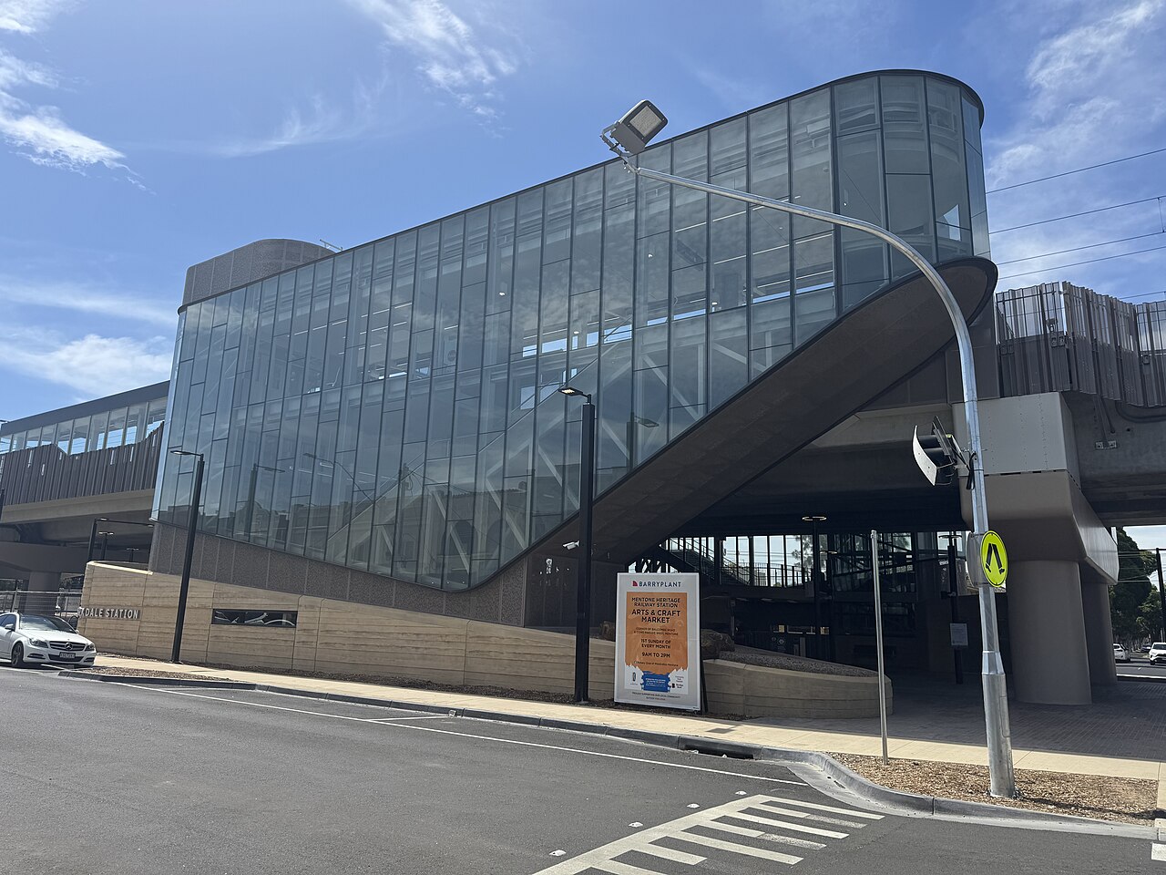 Glass building of Parkdale railway station
