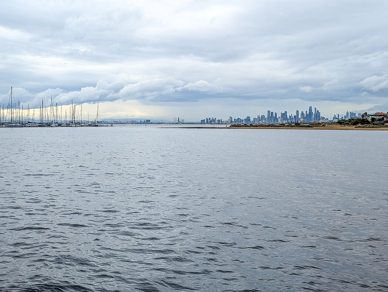 View across the water from Middle Brighton to the city skyline