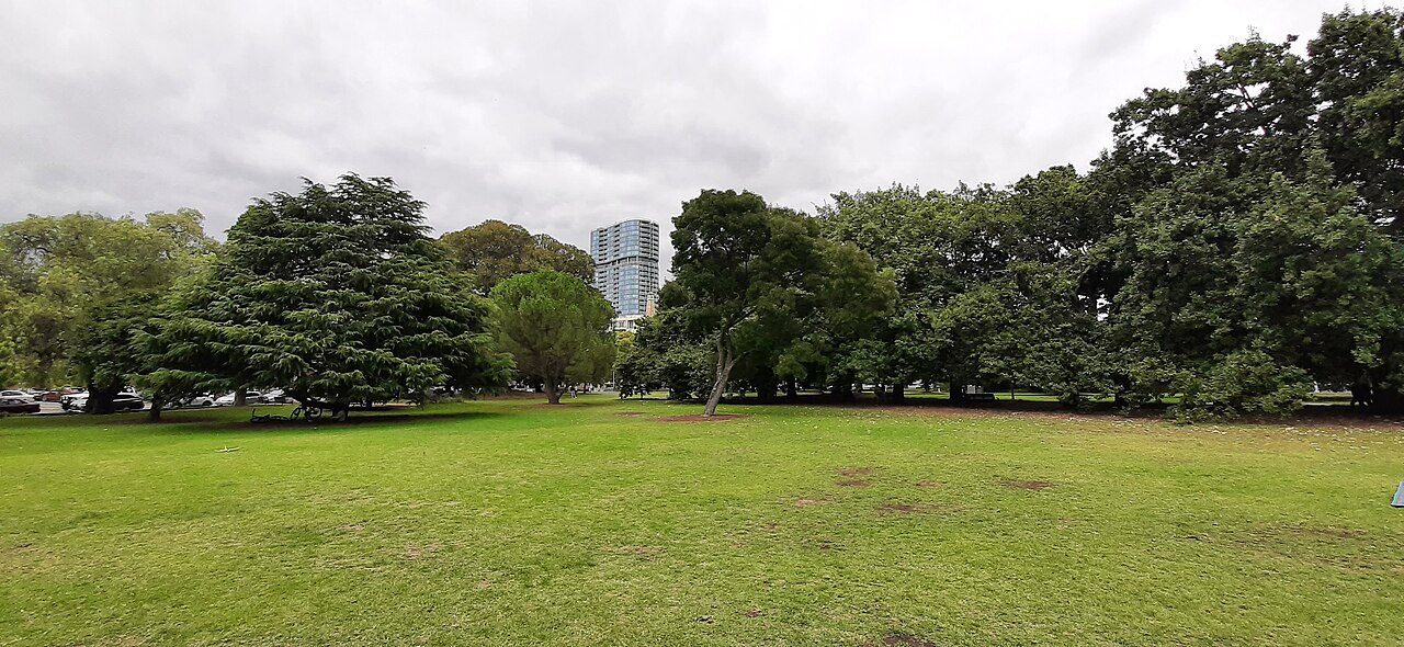 Lawn and trees at Queens Park, Moonee Ponds