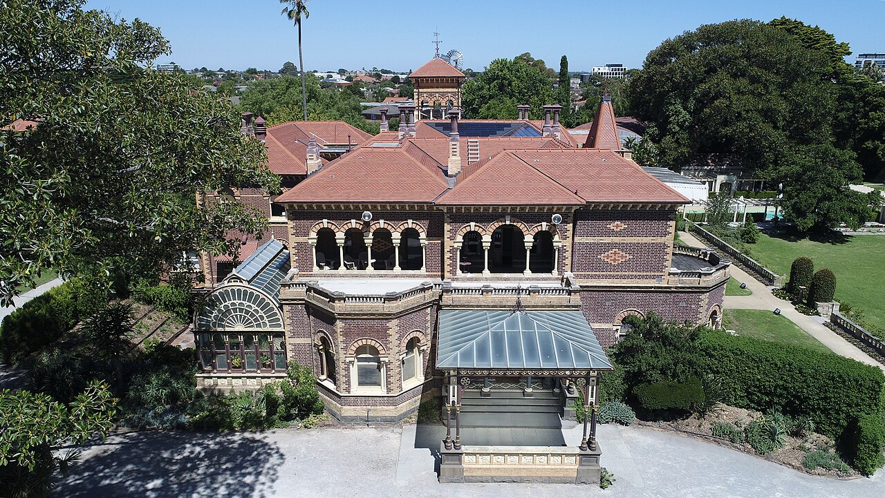 Aerial view of the Rippon Lea Estate entrance