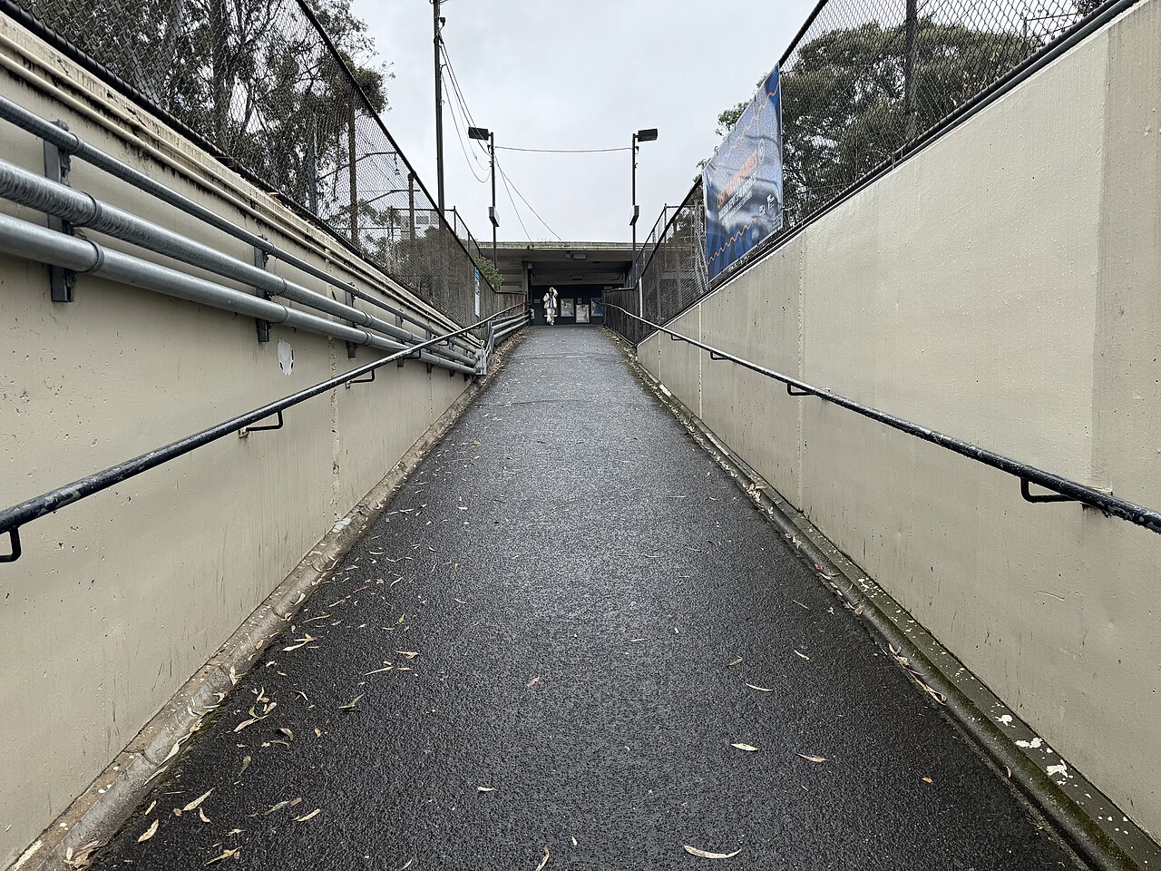 Entrance ramp at Sandown Park railway station