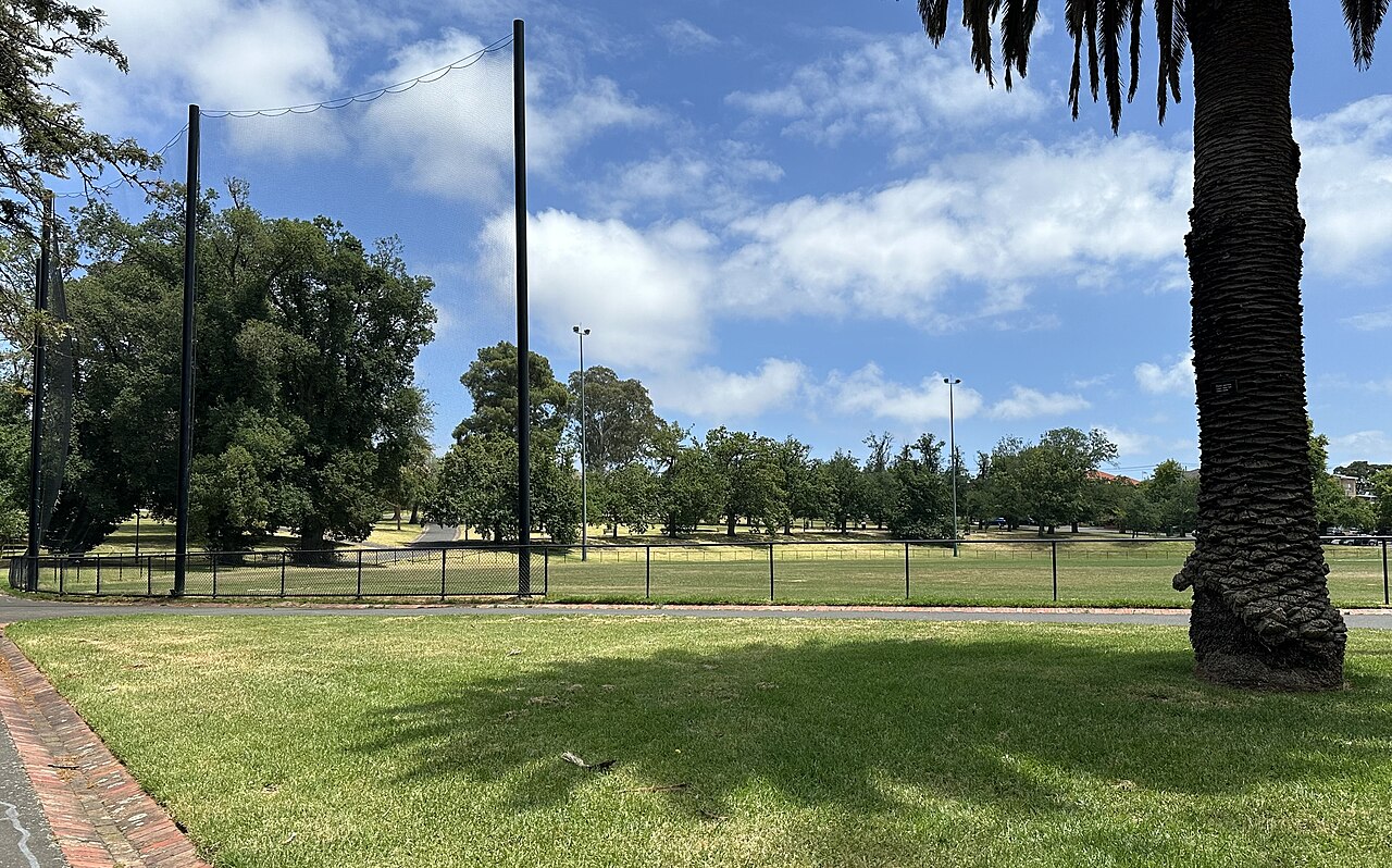 Open lawns and trees at St James Park