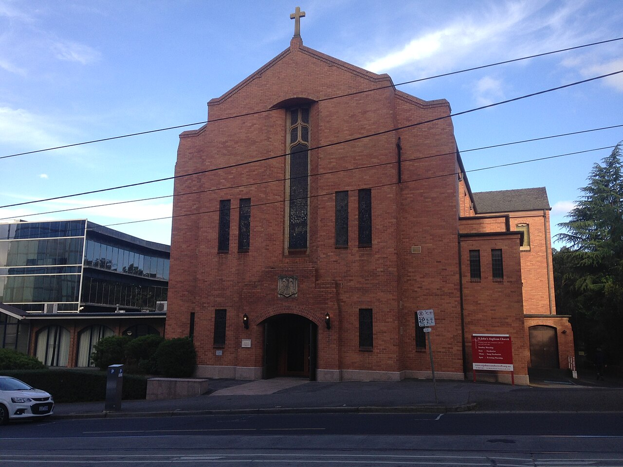 Brick exterior of St John's Anglican Church