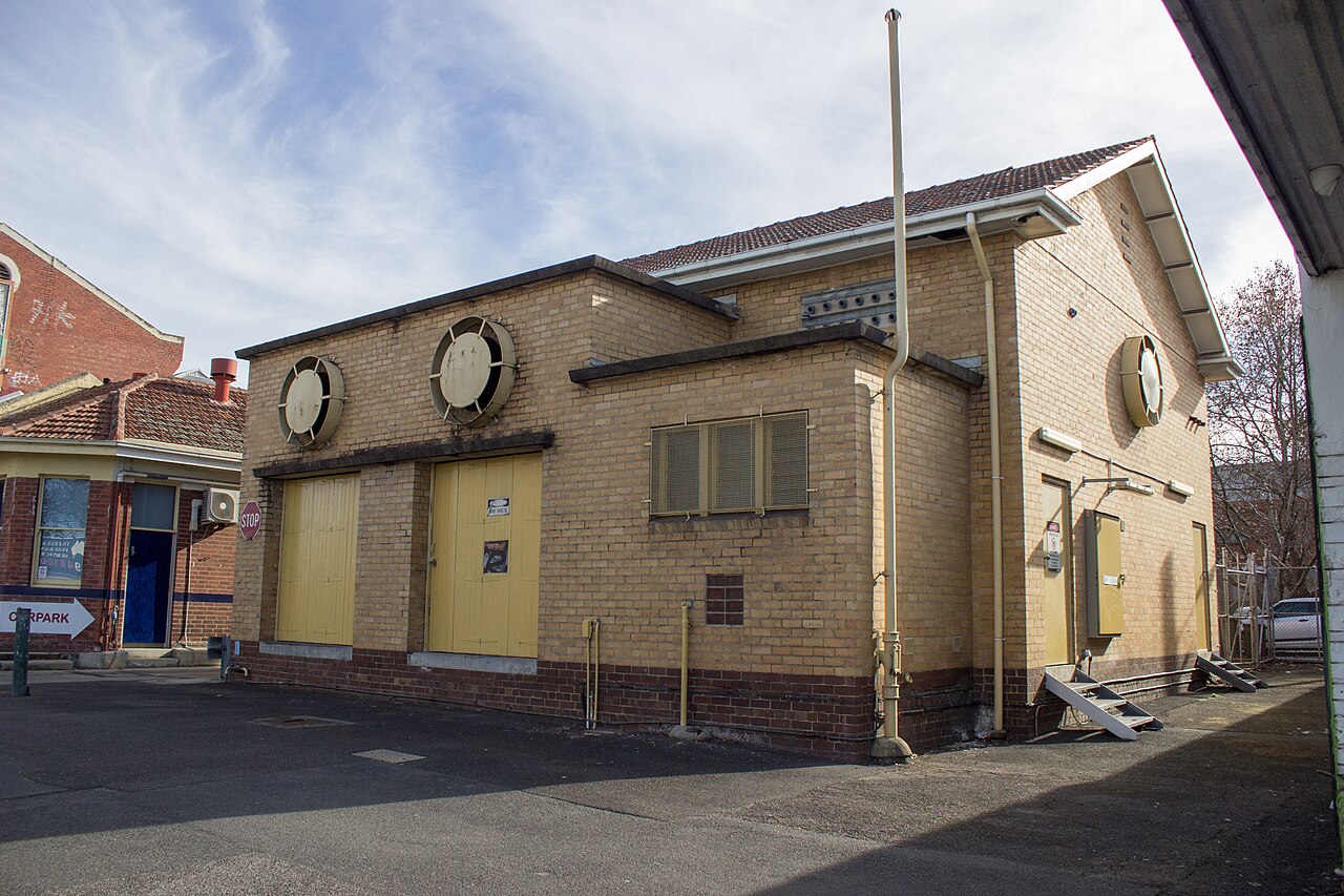 Brick substation building on Queens Parade, Clifton Hill