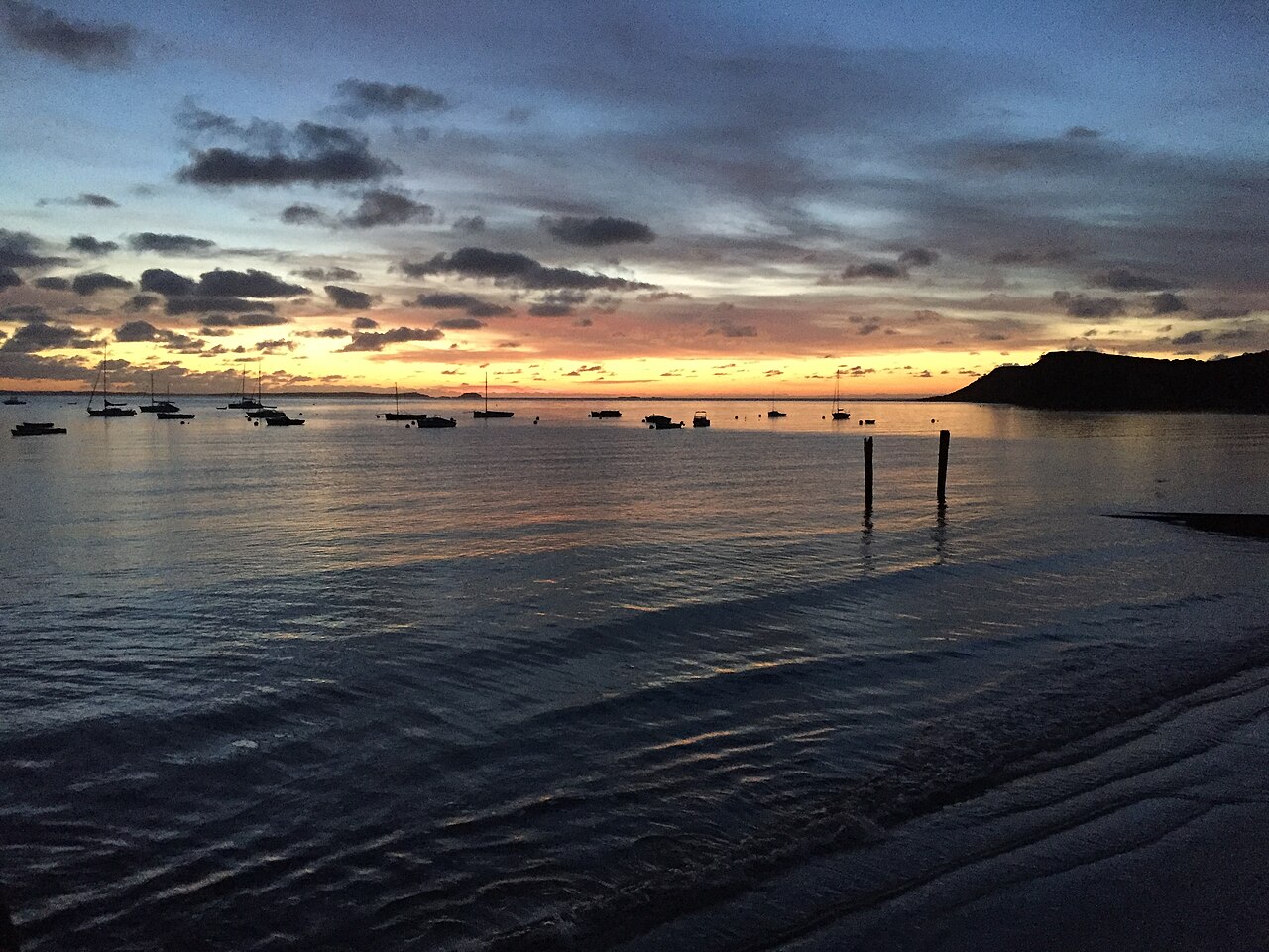 Sunrise over the water at Flinders