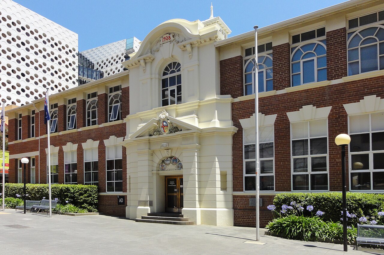 Ornate facade of the Swinburne University administration building