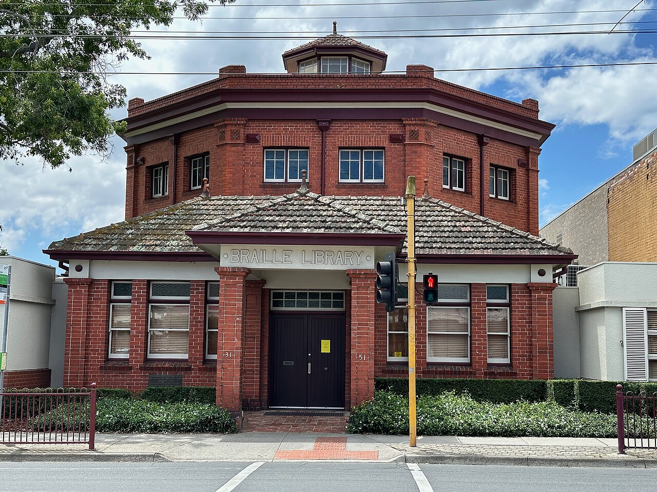 Red-brick Victorian Braille Library building
