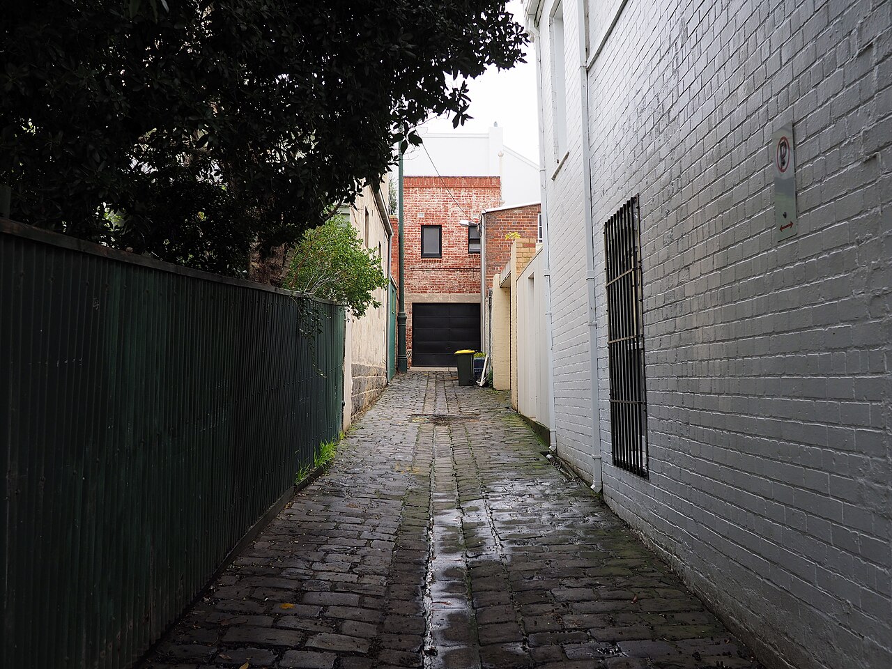Von Guerard Place, a bluestone laneway in East Melbourne