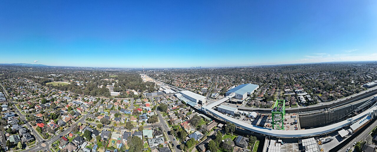 Aerial view of Watsonia facing the Melbourne skyline